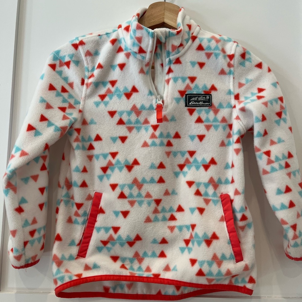 Never worn girls Eddie Bauer lightweight fleece half zip size 7-8.
